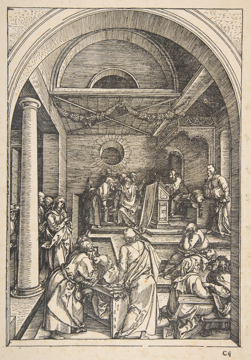 Christ among the Doctors, from "The Life of the Virgin" by Albrecht Dürer, print, 1511