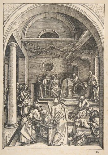 Christ among the Doctors, from "The Life of the Virgin" by Albrecht Dürer, print, 1511