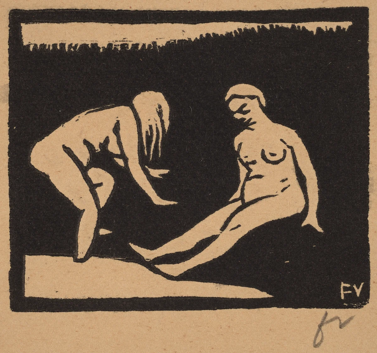 Leaving the Water (La sortie du bain) by Félix Vallotton, print, 1893