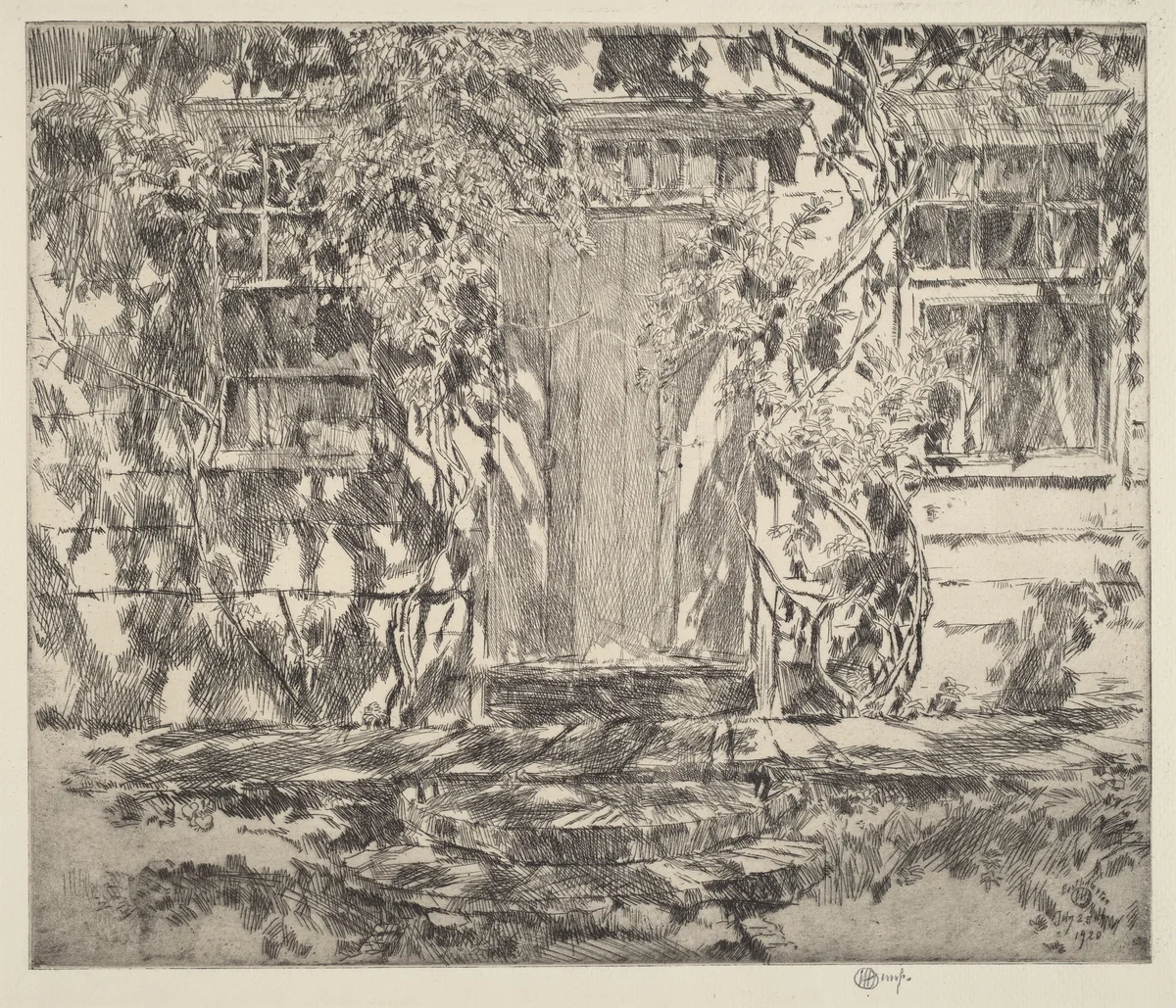 Old Doorway, Easthampton by Childe Hassam, print, 1920