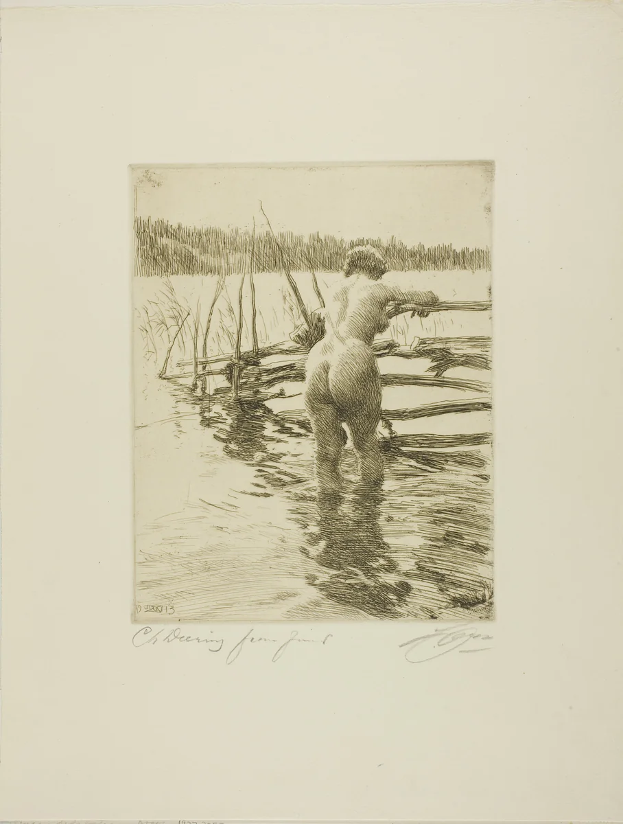 The Fence by Anders Zorn, print, 1913