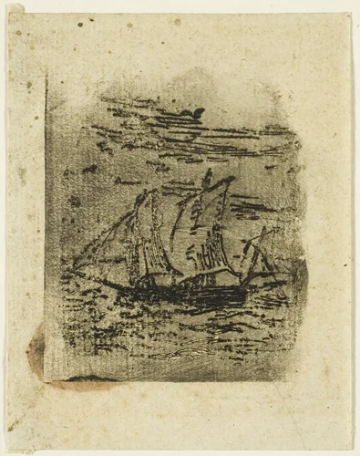 A Vessel Under Sail by Jean-François Millet, print, 1847
