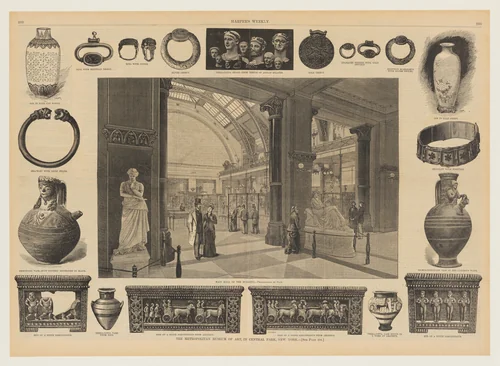 The Metropolitan Museum of Art, in Central Park, New York, from "Harper's Weekly" by Josiah Wood Whymper, print, 1880