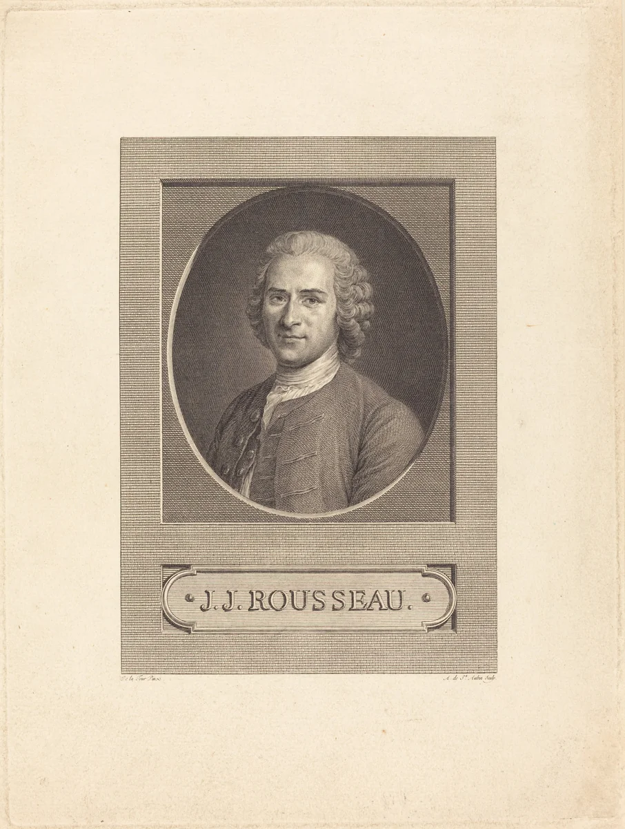 J.J. Rousseau by Augustin de Saint-Aubin
Maurice-Quentin de La Tour, print, 1777