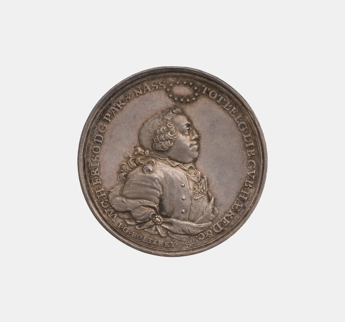 Death of Willem IV, Prince of Orange (1711–1751) by Johann Georg Holtzhey, metalwork, 1751