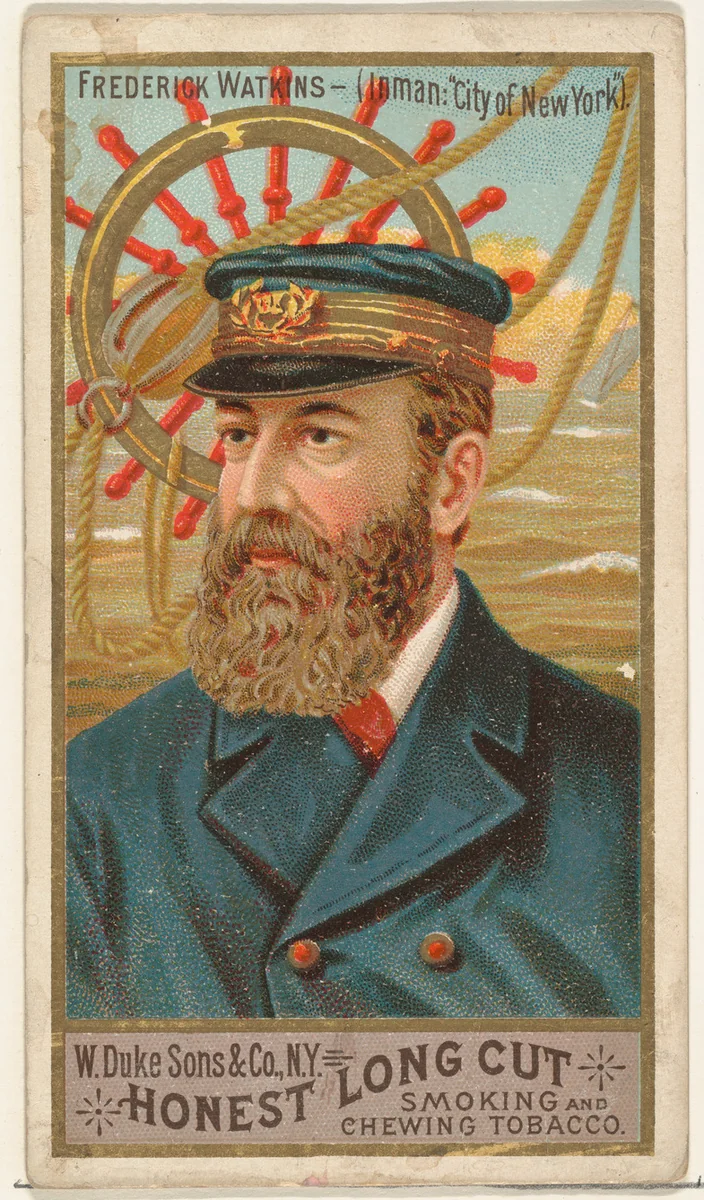 Frederick Watkins, from the Sea Captains series (N127) issued by Duke Sons & Co. to promote Honest Long Cut Tobacco by W. Duke, Sons & Co., print, 1887