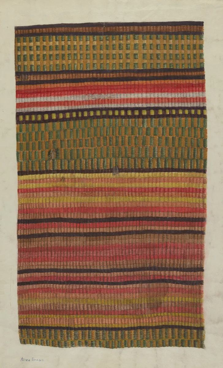Carpet Sample by Alice Braun, index of american design, 1940