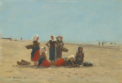 Women on the Beach at Berck by Eugène Boudin, painting, 1881