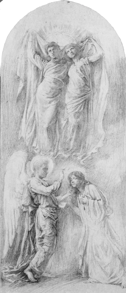 Angel Sealing the Servants of God (Study for the Anna, Margaret Sherman and Gertrude Van Dalfsen Memorial Window, Trinity Church, Buffalo, N.Y.) by John La Farge, artwork, 1889