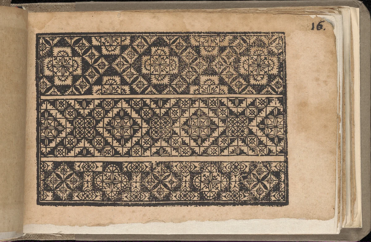 Schön newes Modelbuch (Page 16r) by Sigismundus Latomus, book, 1608