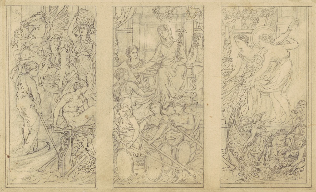 Study for "Commerce" by John La Farge, drawing, 1880-1890