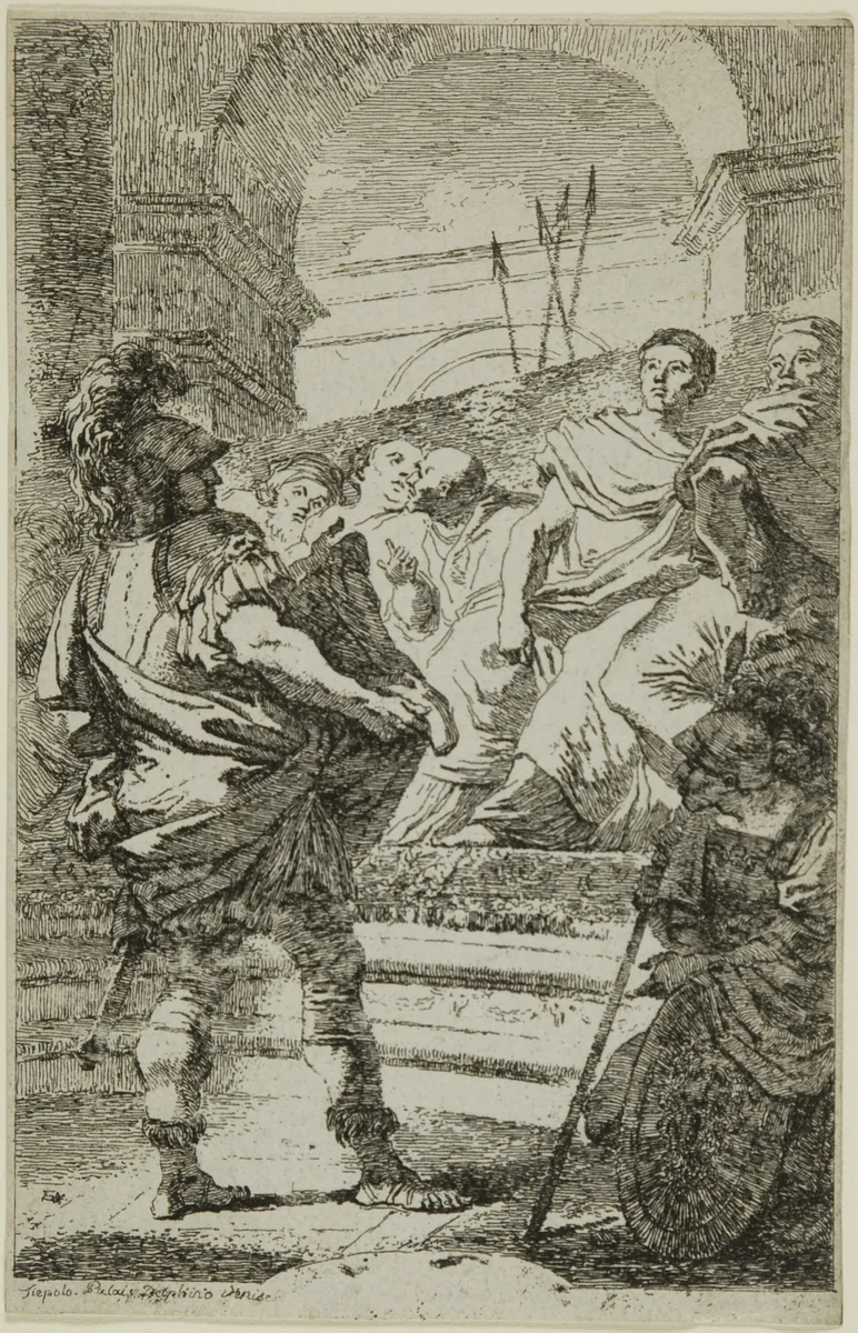 Fabius Maximus Before the Carthaginensis Senate by Jean Honoré Fragonard, print, 1763-1764