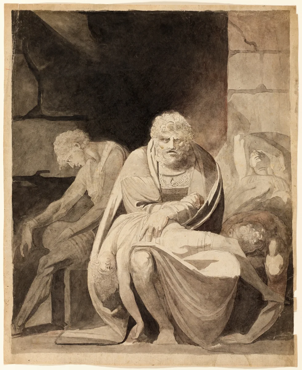 Ugolino and His Sons Starving to Death in the Tower by Henry Fuseli, artwork, 1806