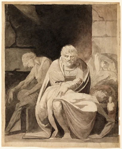 Ugolino and His Sons Starving to Death in the Tower by Henry Fuseli, artwork, 1806