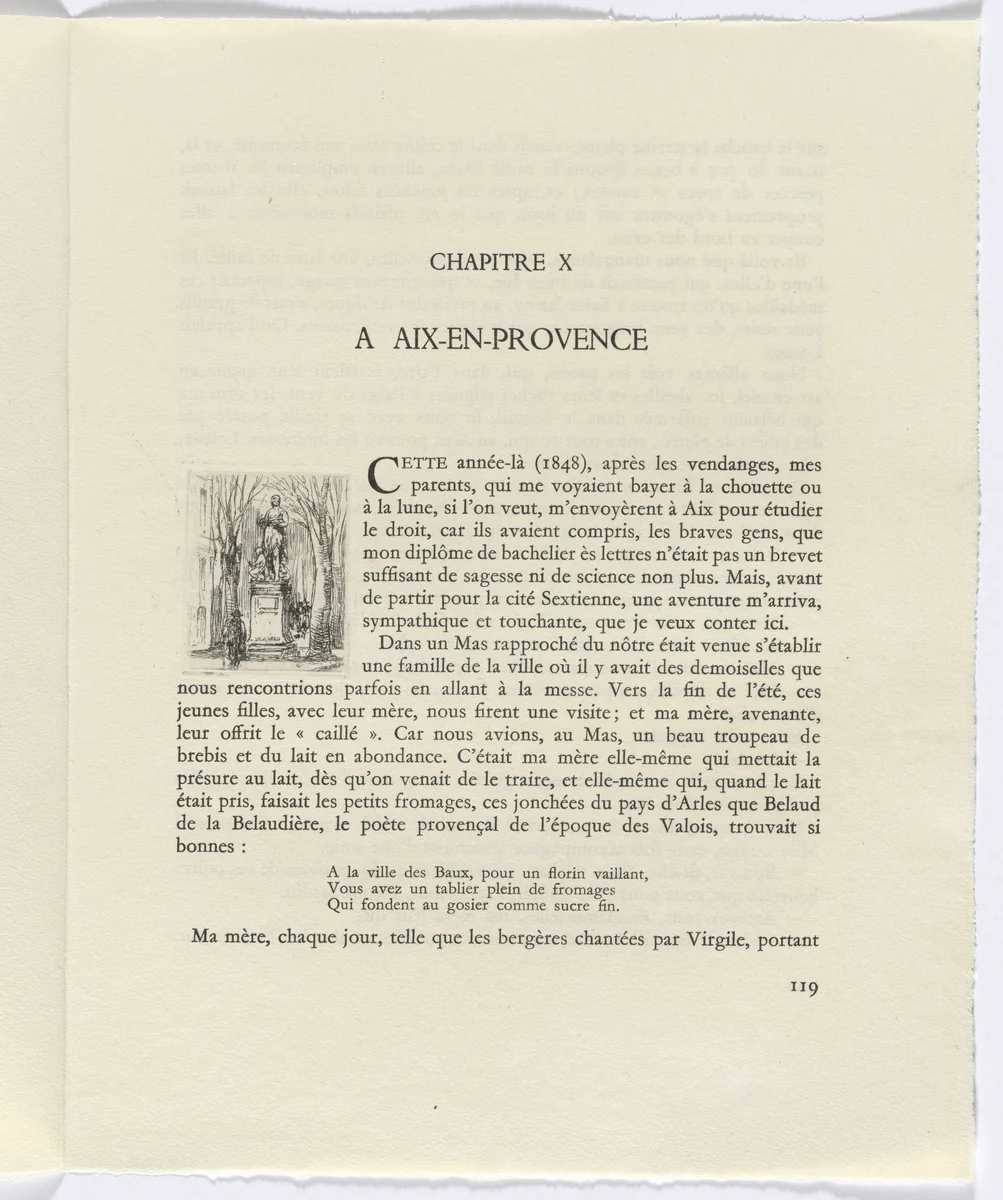 Frédéric Mistral: Mémoires et Recits by Frédéric Mistral: monument (page 119) by Auguste Brouet, other, 1937