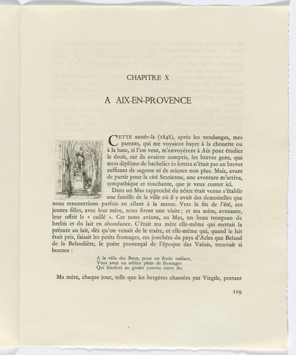 Frédéric Mistral: Mémoires et Recits by Frédéric Mistral: monument (page 119) by Auguste Brouet, other, 1937