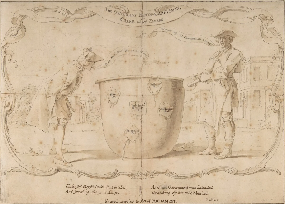 Design for an English Political Satire by Hubert François Gravelot, drawing, 1710-1773
