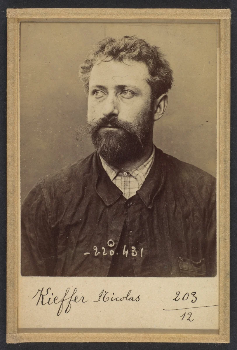 Kieffer. Nicolas. 35 ans, né le 8/4/59 à Haltuiller (Meurthe). Menuisier. Anarchiste. 2/7/94. by Alphonse Bertillon, photograph, 1894