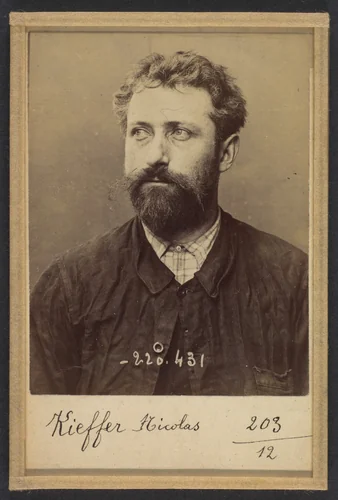 Kieffer. Nicolas. 35 ans, né le 8/4/59 à Haltuiller (Meurthe). Menuisier. Anarchiste. 2/7/94. by Alphonse Bertillon, photograph, 1894