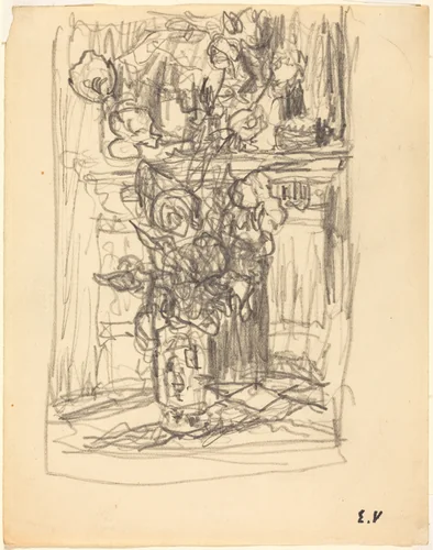 Vase of Flowers by Edouard Vuillard, drawing, 1900-1901