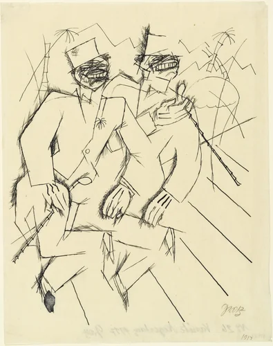 The Christmas Brothers by George Grosz, drawing, 1917