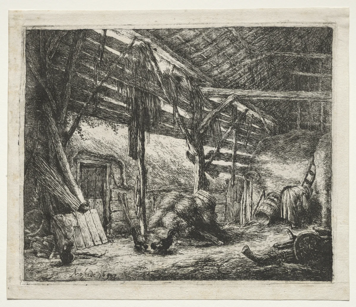The Barn by Adriaen van Ostade, print, 1647