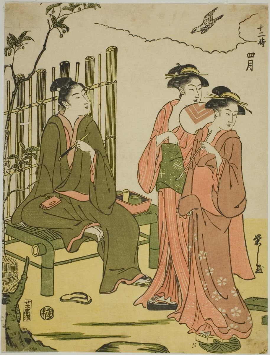 The Fourth Month (Shigatsu), from the series "The Twelve Months (Juni toki)" by Chobunsai Eishi, print, 1786-1796