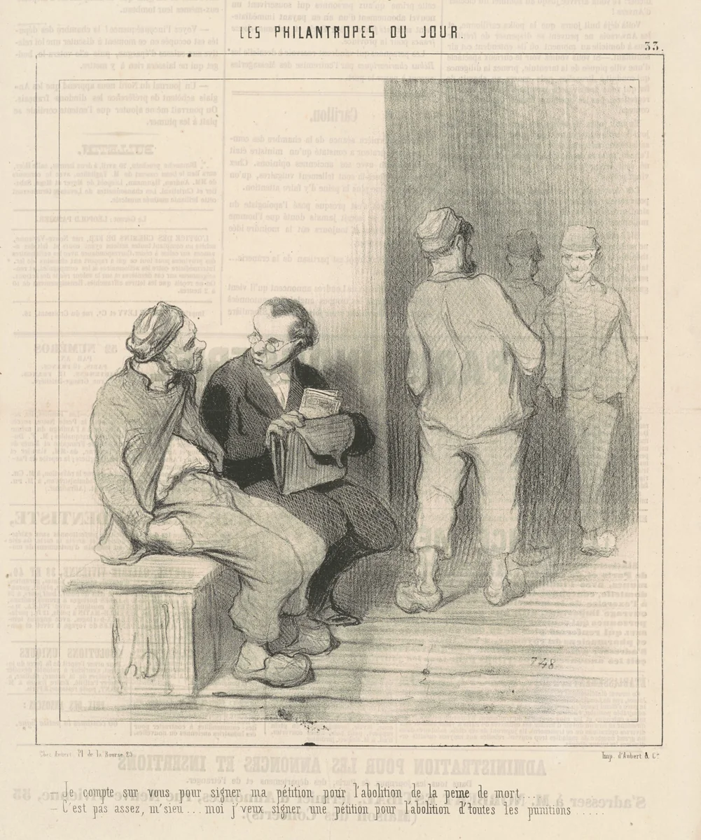 Je compte sur vous pour signer by Honoré Daumier, print, 1845