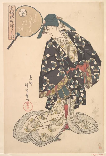 Hanazono of Nakaori-ya by Yanagawa Shigenobu (柳川重信), print, 1815-1835