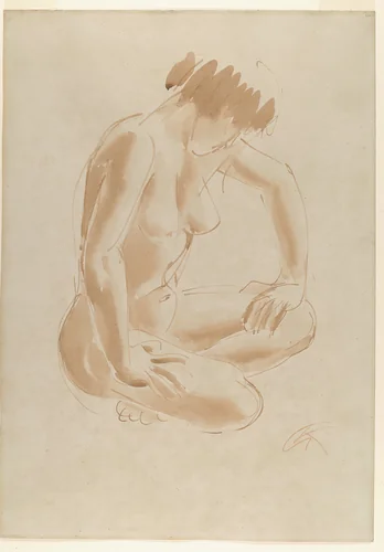 Seated Nude by Georg Kolbe, drawing, 1921