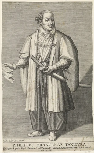 Portret van Hasekura Tsunenaga by Raphaël Sadeler, print, 1615