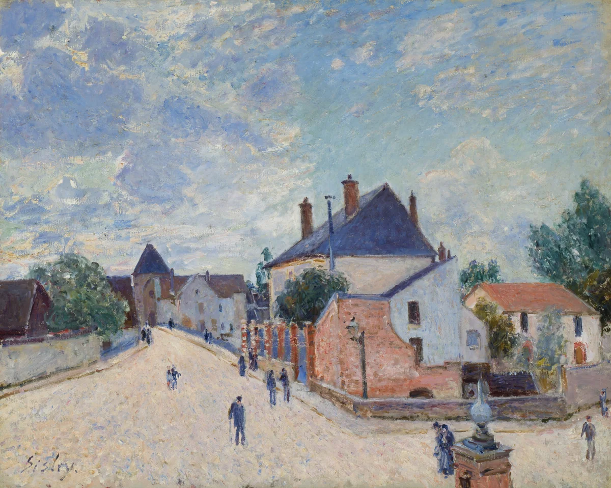 Street in Moret by Alfred Sisley, painting, 1885-1895