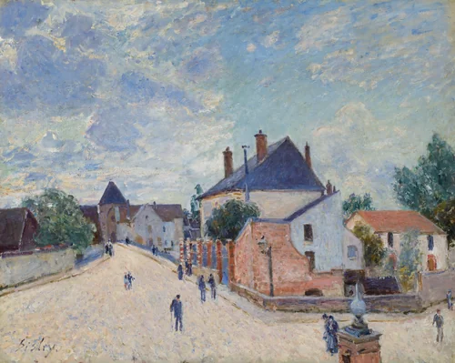 Street in Moret by Alfred Sisley, painting, 1885-1895