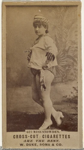 Card Number 622, Miss Snowden, from the Actors and Actresses series (N145-3) issued by Duke Sons & Co. to promote Cross Cut Cigarettes by W. Duke, Sons & Co., photograph, 1880-1889