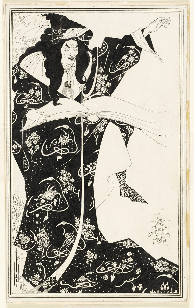 Virgilius the Sorcerer by Aubrey Vincent Beardsley, drawing, 1888-1898