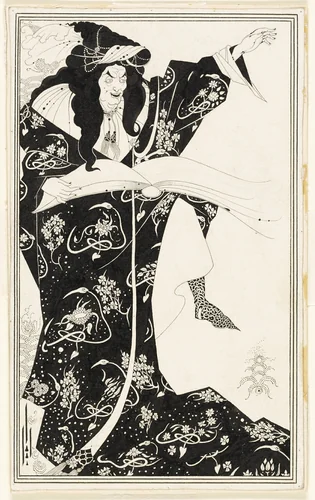 Virgilius the Sorcerer by Aubrey Vincent Beardsley, drawing, 1888-1898