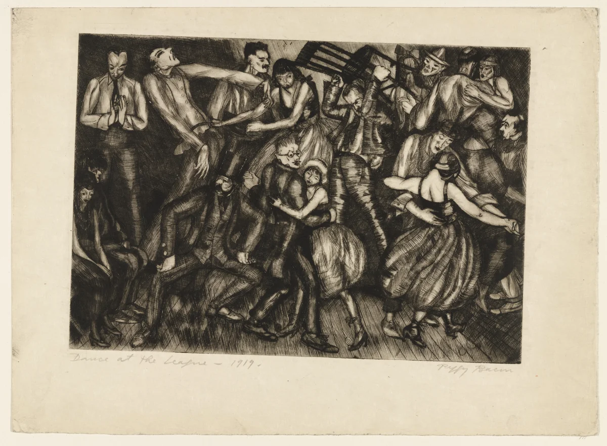 Dance at the League by Peggy Bacon, print, 1919