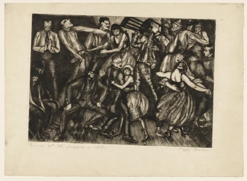 Dance at the League by Peggy Bacon, print, 1919