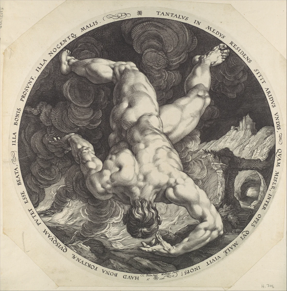 Tantalus, from "The Four Disgracers" by Hendrick Goltzius, print, 1588