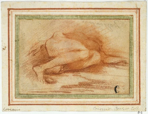 Recumbent Nude by Emilia, drawing, 1600-1635