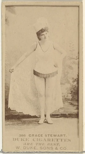 Card Number 386, Grace Stewart, from the Actors and Actresses series (N145-7) issued by Duke Sons & Co. to promote Duke Cigarettes by W. Duke, Sons & Co., photograph, 1880-1889