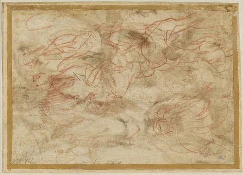 The Angel Appearing to Hagar in the Desert by Pier Francesco Mola, drawing, 1655-1665