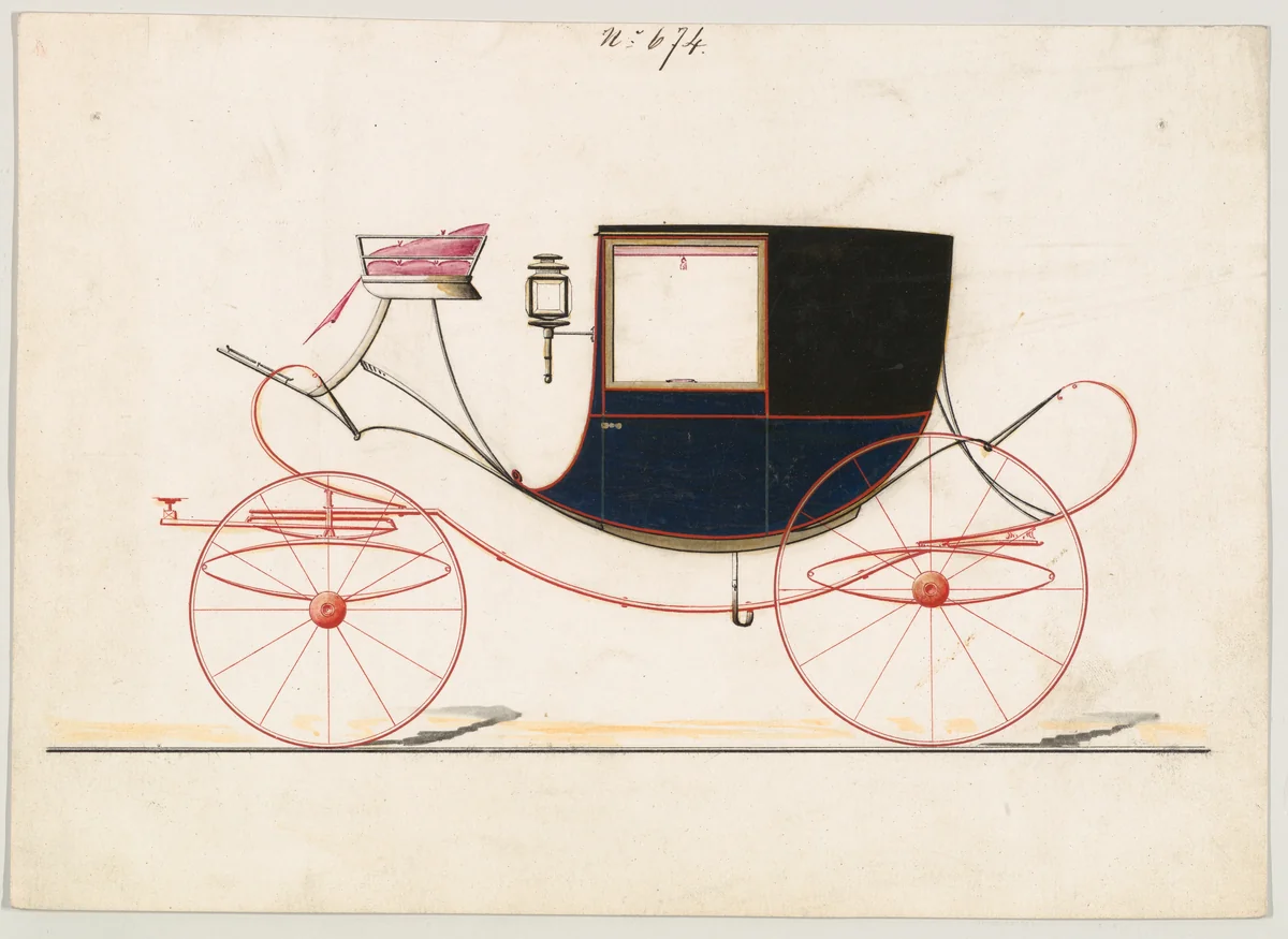 Coupe #674 by Brewster & Co., drawing, 1855-1865