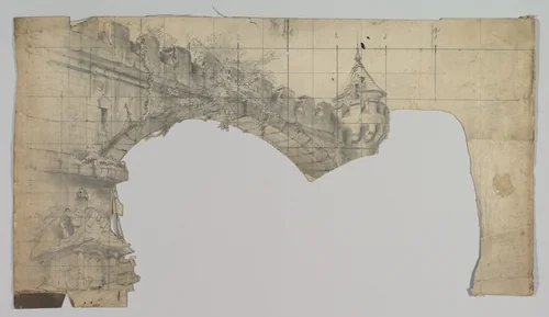 Design for a Stage Set by Eugène Cicéri, drawing, 1830-1890