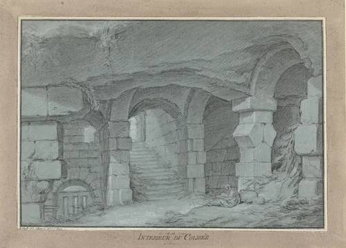Gezicht in het Colosseum by Charles Michel-Ange Challe, drawing, 1747