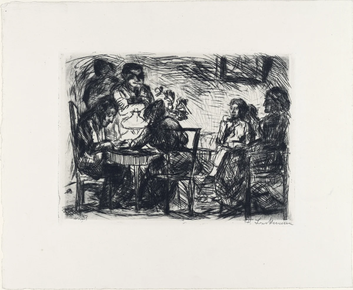 Evening Party (Abendgesellschaft) by Max Beckmann, print, 1912