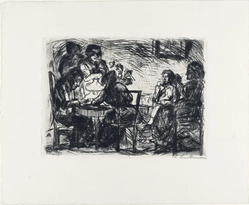Evening Party (Abendgesellschaft) by Max Beckmann, print, 1912
