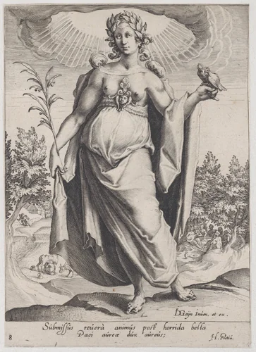 Peace, from "Virtues and Vices" by Zacharias Dolendo, print, 1596-1597