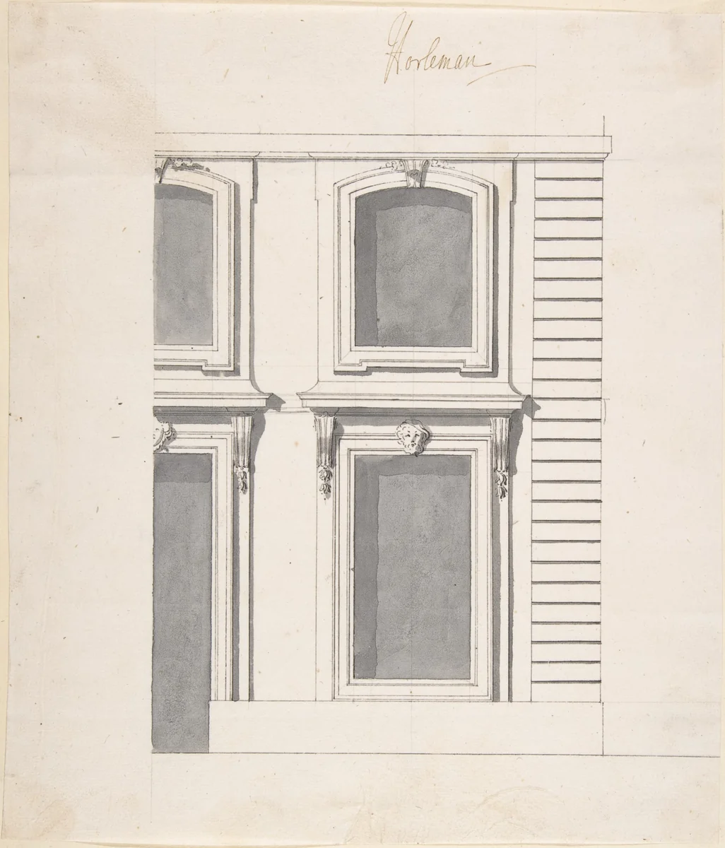 Design for a Palace Façade: detail of Windows and Doors by Carl Hårleman, drawing, 1720-1753