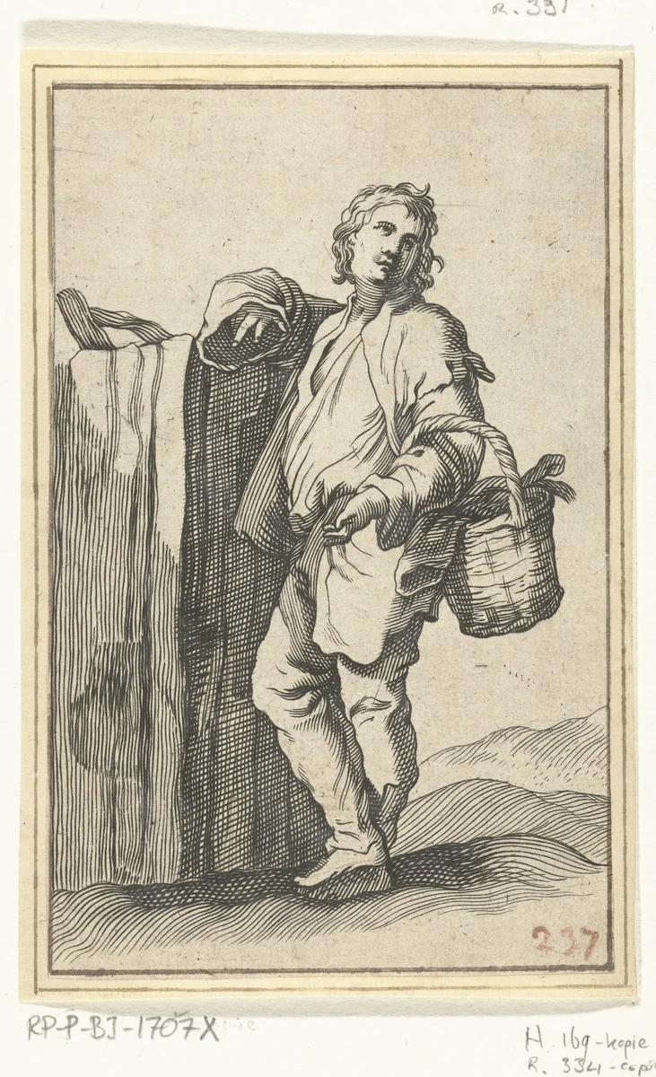 Jonge boer by anonymous, print, 1635-1709